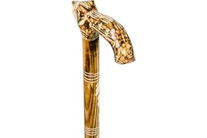 Master Of Chess Superbe BÂTON DE Marche en Bois SCULPTÉ À LA Main DE Loup. 100% fabriqué à la Main, Canne Artisanale, escroc (3 Couleurs!)