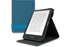 kwmobile Étui pour liseuse électronique Compatible avec Kobo Clara HD - Étui Housse Rabat liseuse Simili Cuir pétrole