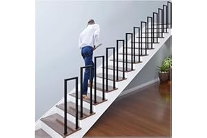 KAO0YAN Rampe Escalier, Main Courante Pour Escalier, Garde Corps Pour Escalier, Balustrade ExtéRieure, Rampe Escalier IntéRieur Pour Balustrade, Jardin, Balcon, IntéRieur Et ExtéRieur (75cm, Noir U)