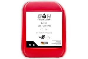 SGPLUSMH Sägekettenöl VG 100 | 5 L | Hochwertiges Kettenöl für Motorsägen | Starke Haftung & Verschleißschutz | kompatibel mit Stihl, Husqvarna, Makita & Dolmar| Profi Kettensägenöl | Sägekettenhaftöl | GEHA