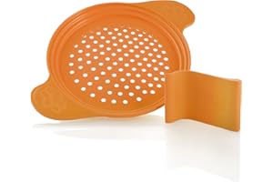 Muxel Spätzlewunder die Alternative für Spätzlebrett, Hobel Spätzlepresse mit Schaber, orange