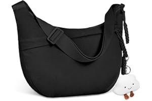 Aucuu Borsa a Tracolla Spalla, Borsa a Tracolla Mezzaluna da Donna, Borsa a Spalla in Velluto a Coste con Pendente, Messenger Crossbody Bag per Shopping Viaggio