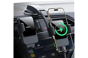 【2 IN 1】 Qi 15W Autohalterung mit Ladefunktion,CAFELE【Automatischer Induktion】 Handyhalterung Auto Induktives Laden für Saugnapf/Lüftungsschlitze,Kabelloses Autoladegerät für iPhone/Galaxy usw