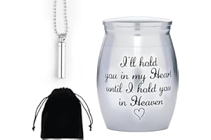 WELHAEPI 2 PCS Small Urns for Ashes Keepsake Ashes Urns, Mini Cremation Keepsake Urn, Metal Memorial Ashe Urn for Pet or Human Ash