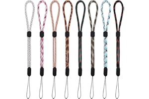 TSLRSA Lanière de dragonne à main, dragonne telephone portable,8 lanières de dragonne en nylon réglables Dragonnes de poignet colorées pour téléphone portable Caméra Clé USB Portefeuille