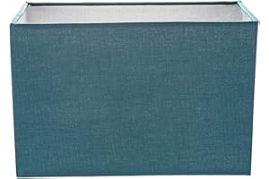 Contemporary and Stylish Vivid Teal Linen Fabric Rectangular Lamp Shade for Wall Ceiling or Table - 29cm Length 60w Maximum Suitable for The Home or Commercial Usage by Happy Homewares