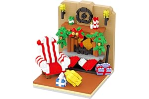 DAGORD Set di mattoncini da costruzione di Natale 1000 pezzi Modello Scena Natalizia con Camino Regali Mattoncini da Costruzioni di Natale per Bambini dai 9 Anni in su e Adulti
