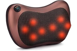 ACCUEILPORT Back Massager, Shiatsu Back Neck and Shoulder Massage Pillow, Deep Tissue Kneading Massager with Heat for Shoulder, Back, Legs, Neck…
