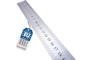 BAUSTER® Lineal Metall 30 cm 60 cm 75 cm 100 cm, Metalllineal mit Zentimeter & Zoll, Stahlmaßstab, Stahllineale Zoll/MM Metalllineal, Werkstattlineal Profi, Robust & biegsames (100 cm (40 zoll))