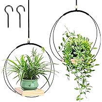 Lot De 2 Pots De Fleurs à Suspendre En Métal - Noir