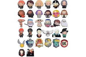 LAINIKE 32 PCS Harry Shoe Charm Harry Shoe Pin Crocs Potter Shoes Decoration Charm Anime Shoe Charms Pin Children DIY Sticker PVC Shoe Charms for Children, Party Favours, Birthday Gift