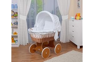 WALDIN BABY COLLECTION WALDIN Landau/berceau complet avec équipement,26 modèles disponibles,Cadre/Roues peint,couleur du tissu blanc
