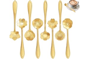 FANSEZQ Lot de 8 cuillères à fleurs en acier inoxydable - Cuillères à café créatives - 12,5 cm - Cuillères à sucre - Cuillères à glace - Pour les activités de restauration, les restaurants à thème, les bars