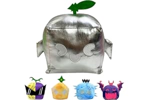 POPOYU Jouet en Peluche Bloxs Fruits,15cm BloxFruits Plush Toy,Peluche de Fruits d’Animaux Carrés,Mignon Animal Doux en Peluche Blox Fruits Peluche Poupée Jouets pour Enfants Cadeau (Argenté)