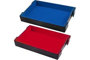 SIQUK 2 Piezas Tablero de Dados Magnético Bandeja de Dados Rectangular Tablero de Dados Plegable Dice Tray para DND RPG (Rojo, Azul Real)