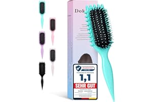 DOKKITA Curl Brush, Curly Hair Brush, Curl Defining Brush, Curl Define Styling Brush, Boar Bristle Hair Brush, Detangling Hair Brush for Women (Green)