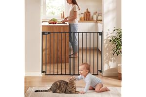 VEVOR Säkerhetsgrind för barn, justerbar barriär bredd från 720 till 1085 mm, höjd 760 mm, färg: svart utan nedre stång, med