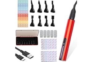 JETHMA Mini Reciprocating Sander Pen, USB Rechargeable Electric Detail Sander with Overload Protection, 3 Speeds Adjustable, Includes 8 Sanding Heads and 12 Types Sandpaper for DIY Crafts and Polishing