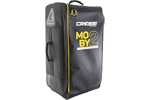 CRESSI Moby 2 Trolley Bag Black/Yellow 110 L - Robust and Spacious Trolley Bag Ideal for Sporting Activities and Travel, Black/Yellow, 110 L, Unisex