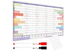VEYLIN 2026 Wall Planner Academic Calendar 2026 Wall Calendar Yearly Wall Planner 2026 With Stickers A1 Large 85cm X 58cm