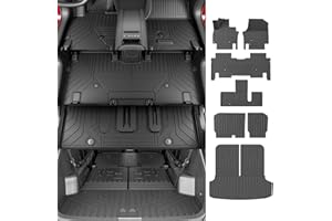 powoq 6&7 Seats Floor Mat Cargo Liner Compatible with 25-26 KIA EV9 Trunk Mat 2nd Backrest Liner TPE Cargo Mat Replacement for 2024 2025 2026 KIA EV9 Accessories