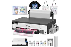 PLK A3 DTF Printer with XP600 Printhead&Roll Feeder, Double Printing Speed, Upgraded L8058 DTF with White Ink Stirring System,100% Transfer for Custom T-Shirt/Textile Printing(A3 Printer+Oven)