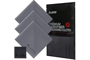 Ringke Lupin Microfiber Cleaning Cloth Chiffons de Nettoyage en Polissage Non Pelucheux de Qualité Supérieure pour Caméra, téléphone Portable, Tablettes, iPad, Lunettes - Gray (3-Pack) - Large