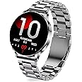 GameSir Evo Vista Premium Smartwatch 1.39" Round Display with Stainless Metal Strep, Bluetooth Calling & Health Monitoring, Multi Sports Modes, Voice Assistant, Waterproof for Men’s & Women’s(Silver)