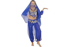 CHICTRY Femme Ensemble de Danse Haut Top de Danse du Ventre Foulard de Danse Orientale Déguisement Costume Halloween Belly Indienne Performance Dancewear