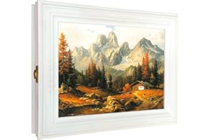 Cer-Plast Schlüsselkasten aus Holz Hängeschrank mit Schlüsselbrett Wandorganizer für Schlüsselaufbewahrungm Schlüsselschrank Vintage-Optik Holzschlüsselbox