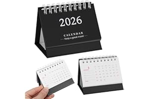 TYQOUR Mini kalendarz na rok 2026, mały kalendarz stołowy 2026, mały kalendarz biurkowy, planer rodzinny