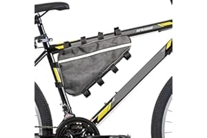 VADO VLTRA Bicycle Frame Bag, Waterproof Oxford Cloth Triangle Strap-On Reflective Stripe Outdoor Cycling Storage Bag for Li-Lon Case (Large 39 * 36 * 22cm)