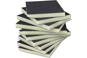 ProDec 10 pk Fine Grit Flexible Foam Filled Sanding Pad for Flat & Curved Wood & Metal Surfaces Including Window Sills, Architraves, Skirting Board, Pipes, Railings, Furniture, Balustrades, Spindles