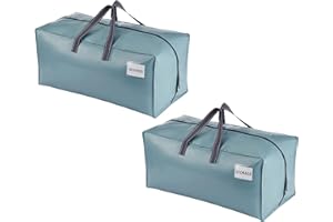 VENO 2 Pack Heavy-Duty Extra Large Moving Bags W/Backpack Straps, Moving House Essentials, Clothes Storage, Packing, Laundry Bags, Reusable and Sustainable (Light Blue, 2 Pack)