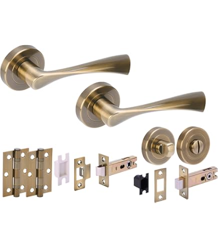 Hunta Nemo Door Handle Lock Pack 2 Hinges - Black Nickel - View #9