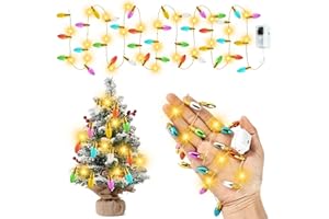 EKKONG Luces LED Pequeñas Mini Luces LED Pilas 2 Metros Luces de Hadas LED Cadena de Guirnalda Accesorios Casa de Muñecas Miniatura Accesorios Arbol de Navidad Puerta Elfo (A)