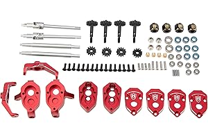 MEUS RACING TRX4M Portal Axles Conversion Kit Straight to Portal Axles DIY Kit Ground Clearance +8.1mm for TRX4M Defender Bronco K10 F150 1/18 RC Crawler Upgrades Parts (Alumimum Red)