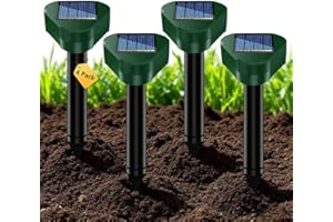 BOGUTONGJIN Ahuyentador de Topos 4 Piezas, IP65 Impermeable, Campañoles, Ratones, Hormigas y Serpientes, Apto para Jardines, Campos, Cultivos, Campos de Golf