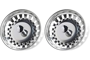 Yizhet Acero Inoxidable Fregadero de Cocina Colador Enchufe Tapón de Fregadero Filtro Doble Capa Desague Filtro - Diamètre de Ø79.3 mm(2 Piezas)