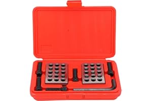 PISSENTE Bloc de précision 1 – 2 – 3 blocs, 13 x 21 x 4,5 cm, blocs de précision en acier trempé métrique, 23 trous parallaires, outils de tour de précision pour machine à outils