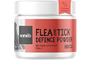 Animigo Flea Powder for Cats & Dogs 100g, Natural Chicken Flavor with Vitamins & Garlic Powder - Effective & Natural Supplement (Alternate of Flea Tablets for Dogs & Cats) - for Immunity & Digestion