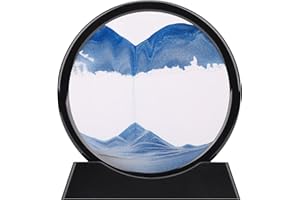 QLKUNLA Immagine di arte di sabbia mobile Movimento liquido 3D Deep Sea Paesaggio sabbioso in movimento Display di sabbia che scorre cornice rilassante Desktop Home Office Lavoro Decor Art Toys