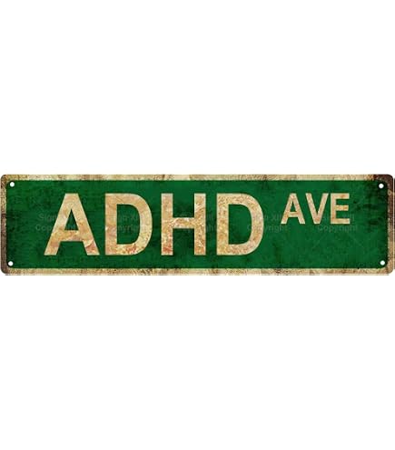 Plaque Métal Humoristique AUTISM AVE - 40 X 10 Cm - Décoration Rétro Intérieur/extérieur