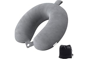 Senders Reisekissen Memory Schaum Nackenkissen leicht Schnellpackung für Flugzeug Zug Auto Reisen Camping Nackenstützkissen (Dark Grey)