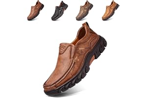 NUHEEL Mocassins para Homem Sapatos Sem Cordões Casuais Slip On Plano Couro Sapatos de Condução Confortáveis Negro Caqui Rojo Marrón EU 39-48