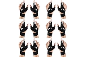 SINTEGE 6 Paires Gants de Lampe de Poche 2 LED Torche Lumineuse de Pêche sans Doigts en Plein Air avec Tournevis Cadeau en Vrac de Gadgets de Bricoleur pour Fête des Pères Noël pour Réparation