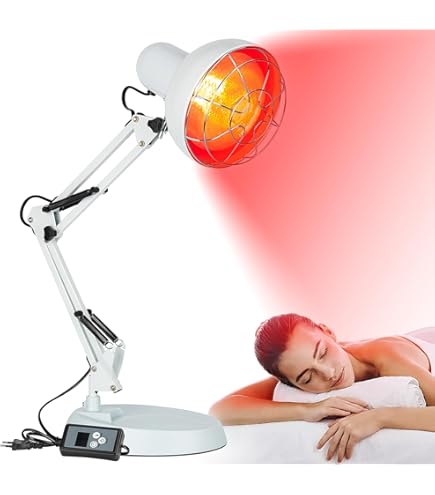 Rikimxin - Lámpara De Terapia De Luz Roja Con Soporte, 60 Luces LED, 660 Nm, Rojo Y 850 Nm Longitud De Onda Infrarroja Cercana Nir Para La Salud