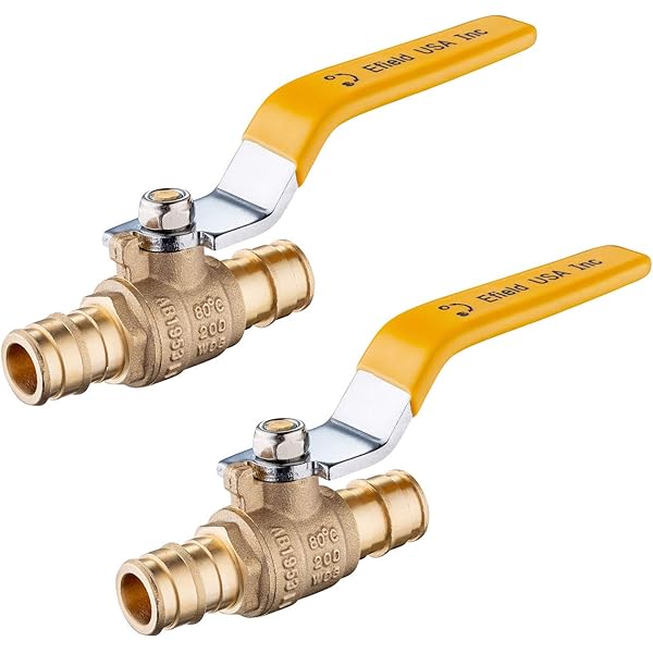 Toilet Fill Valve EFIELD Pack Of 2 - 3/4" Pex Brass Full Port Shut Off Ball Valves (Hot & Cold, No Lead, UPC Certified) Brass Shut Off Valves - View #4