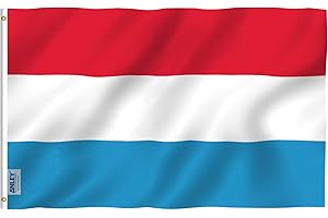 Anley Fly Breeze 3x5 st¨®p Flaga Luksemburga - ?ywy kolor i odporno?? na blakni?cie - P?¨®cienny Nag?¨®wek i podw¨®jne szycie - Flagi Wielkiego Ksi?stwa Luksemburga Poliester z mosi??nymi przelotkami 3 X 5 FT