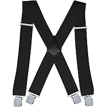 Bretelle Uomo Eleganti - A X Con Clip Forti, Larghe 5 Cm, Regolabili, Nero - Foto 7